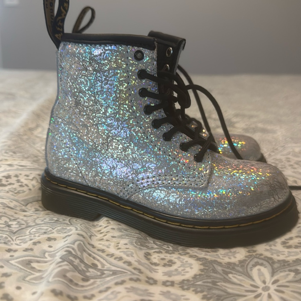 Dr. Martens boots silver size 9 pet free smoke free home.